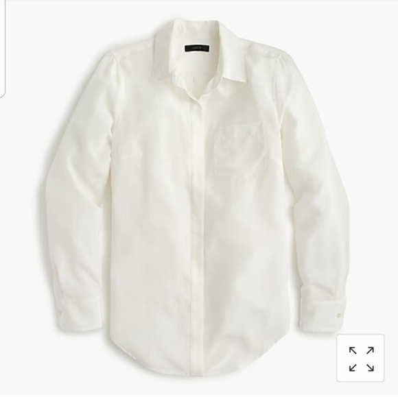 J. Crew Tops - NEW J. Crew Silk Button Up Shirt Ivory